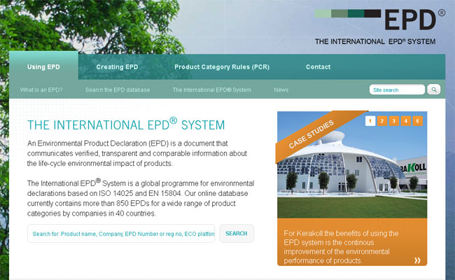 Il sito ufficiale EPD International: environdec.com